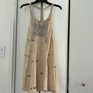 Free People trapeze dress with neutral color scheme